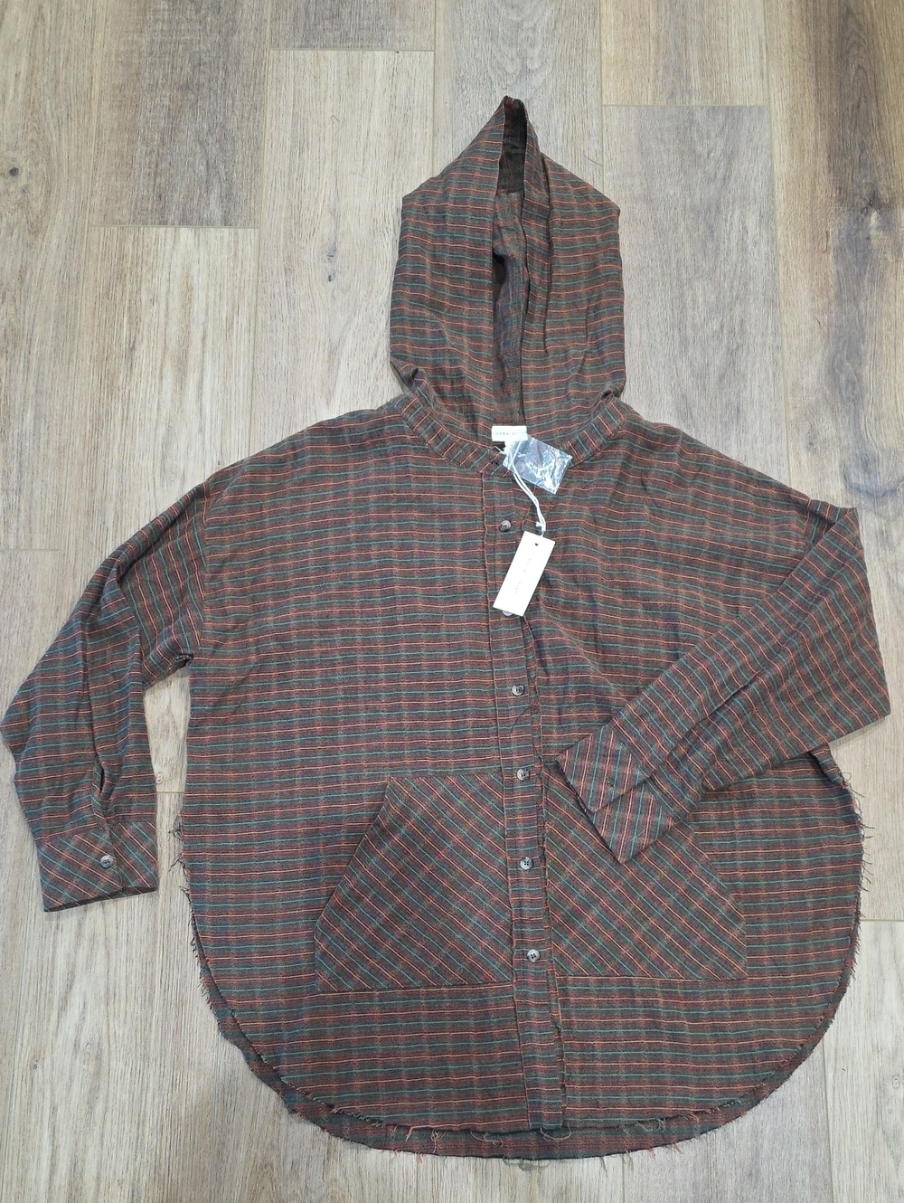 NWT Gilded Intent Hooded Button Down Women's Size Small